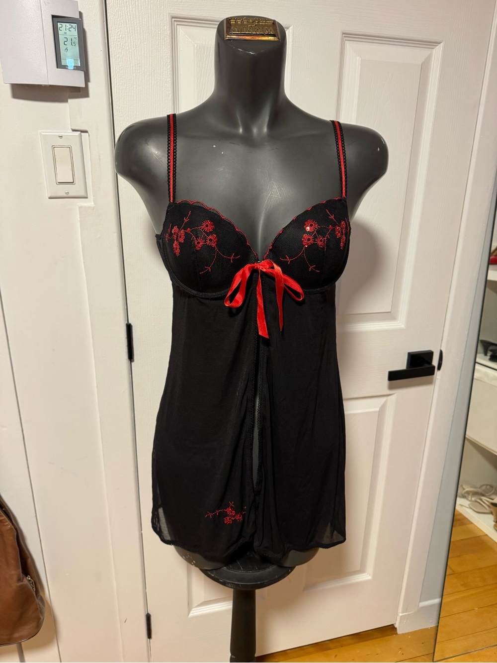 Black & Red Lace Babydoll